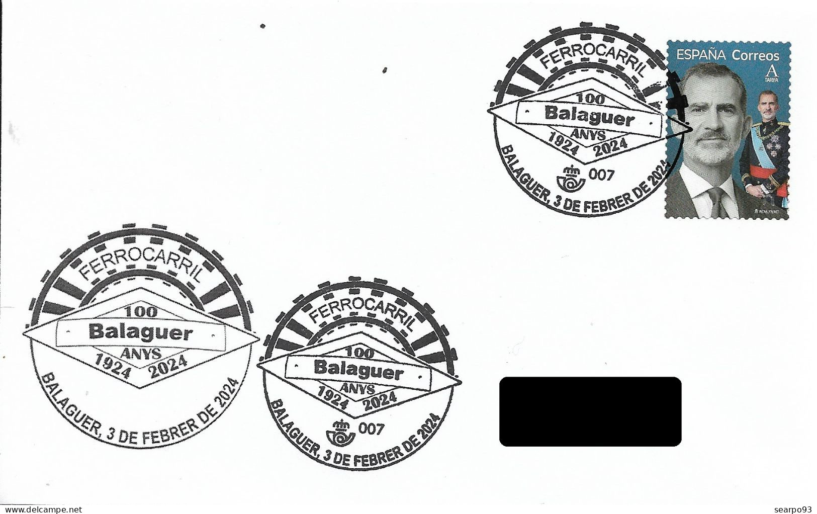 SPAIN. POSTMARK. 100th ANNIV. RAILROAD IN BALAGUER. 2024 - Autres & Non Classés