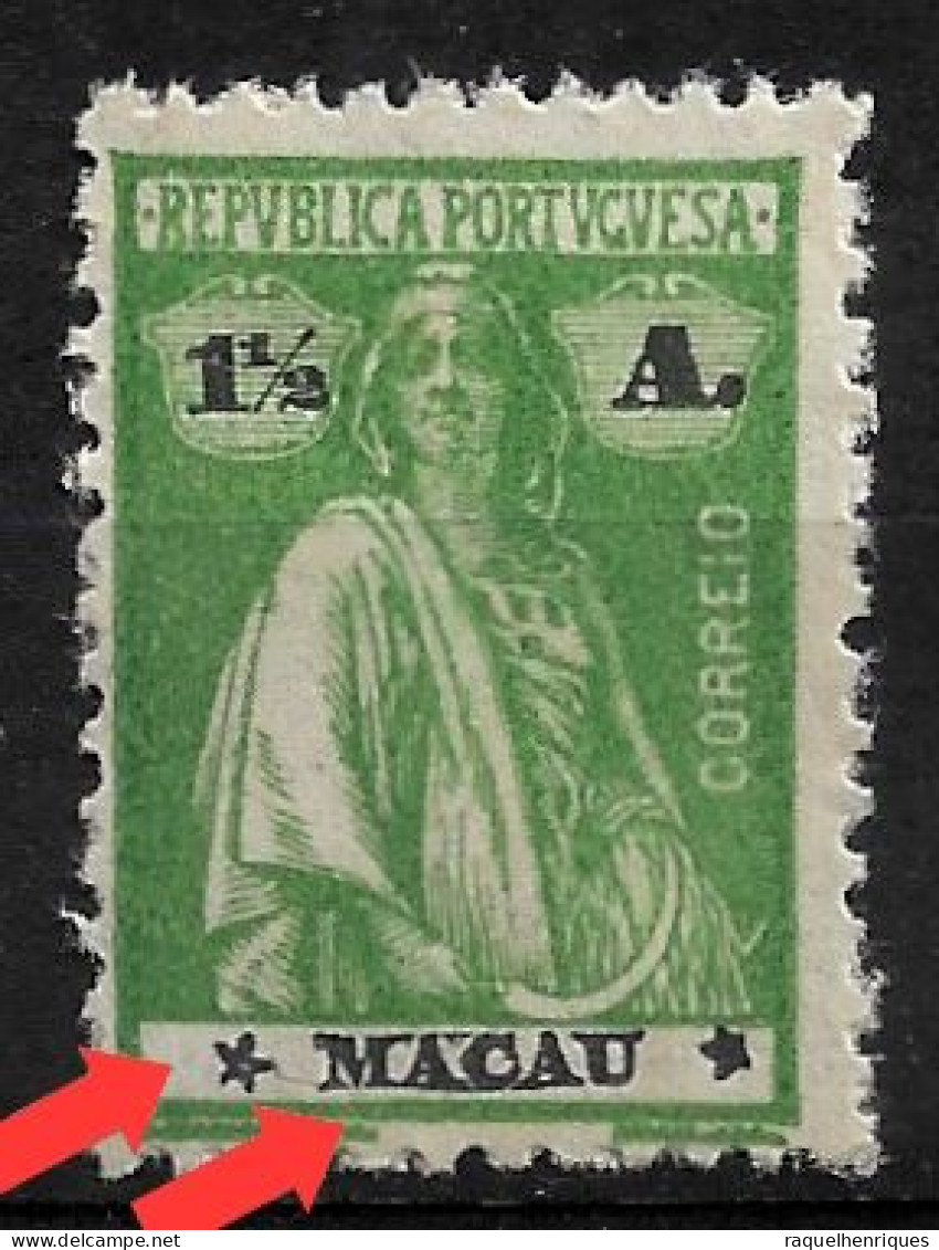 MACAU 1924 CERES 1-1/2A - PRINT ERROR MNH  (NP#72-P30-L9) - Neufs