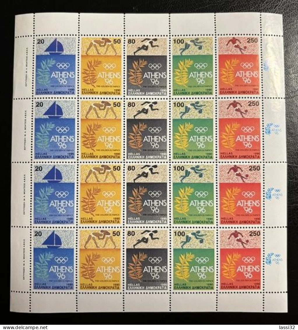 GREECE,1990, GREECE HOME OF THE OLYMPIC GAMES, SHEET , MNH - Unused Stamps