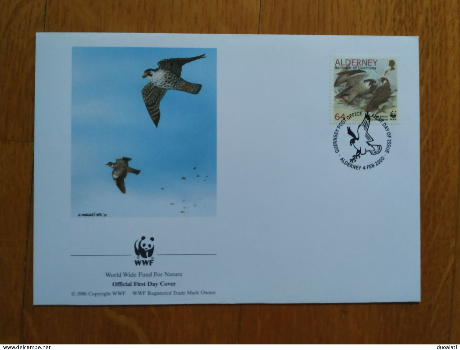 Alderney 2000 WWF 4 FDCs Bird Vogel Bailiwick Of Guernsey - FDC