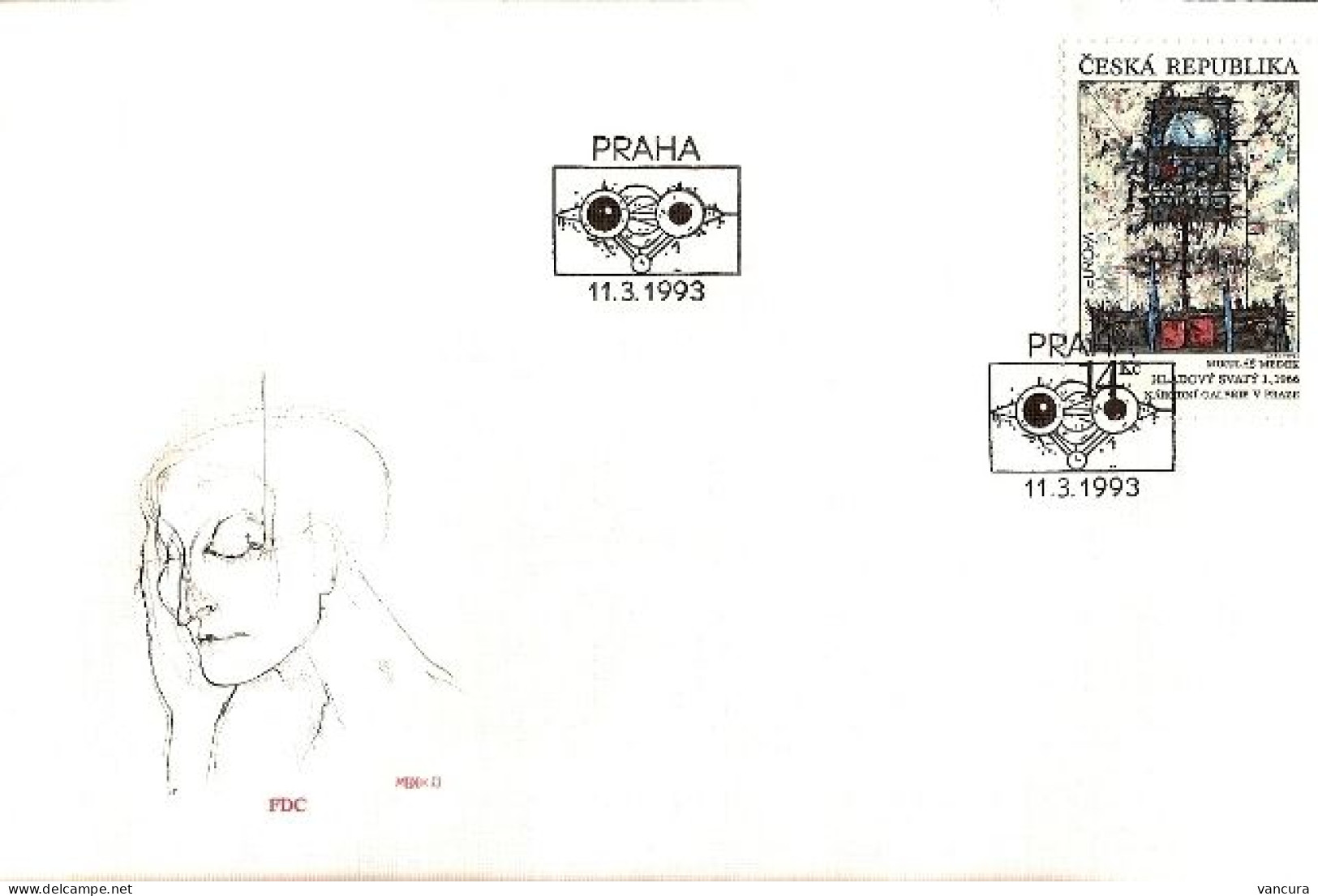 FDC 5 Czech Republic EUROPA 1993 Hungry Saint - 1993