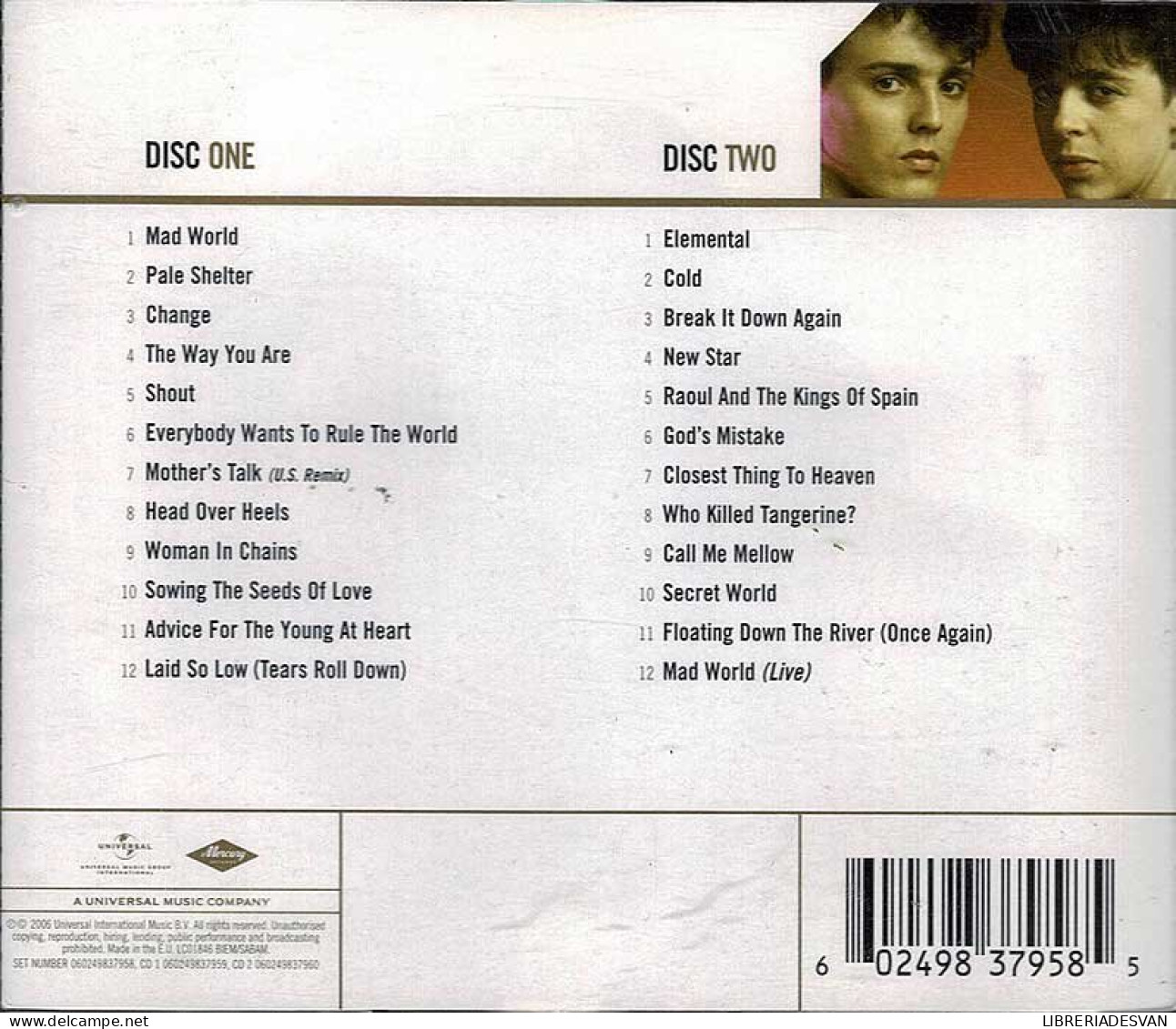 Tears For Fears - Gold. 2 X CD - Disco, Pop