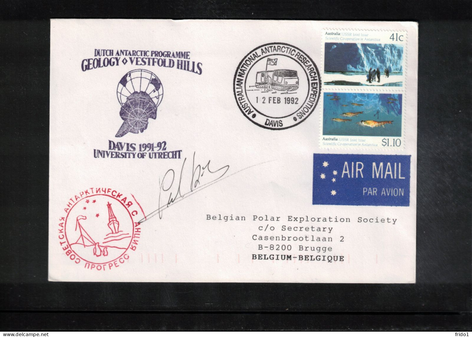 Australian Antarctic Territory 1992 Antarctica - Base Davis - Dutch Antarctic Program - Geology Vestfold Hills - Bases Antarctiques