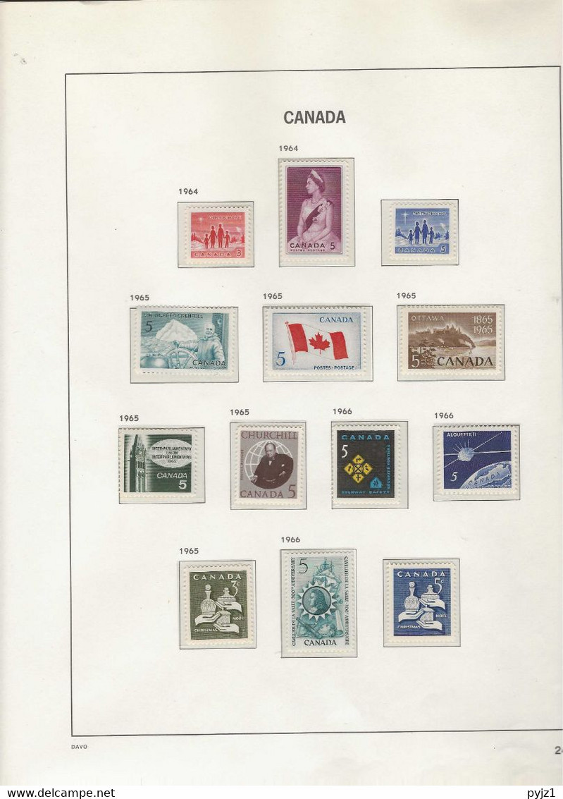 1964 MNH Canada, Selection According To Page Frm DAVO Album (24) Postfris** - Ungebraucht