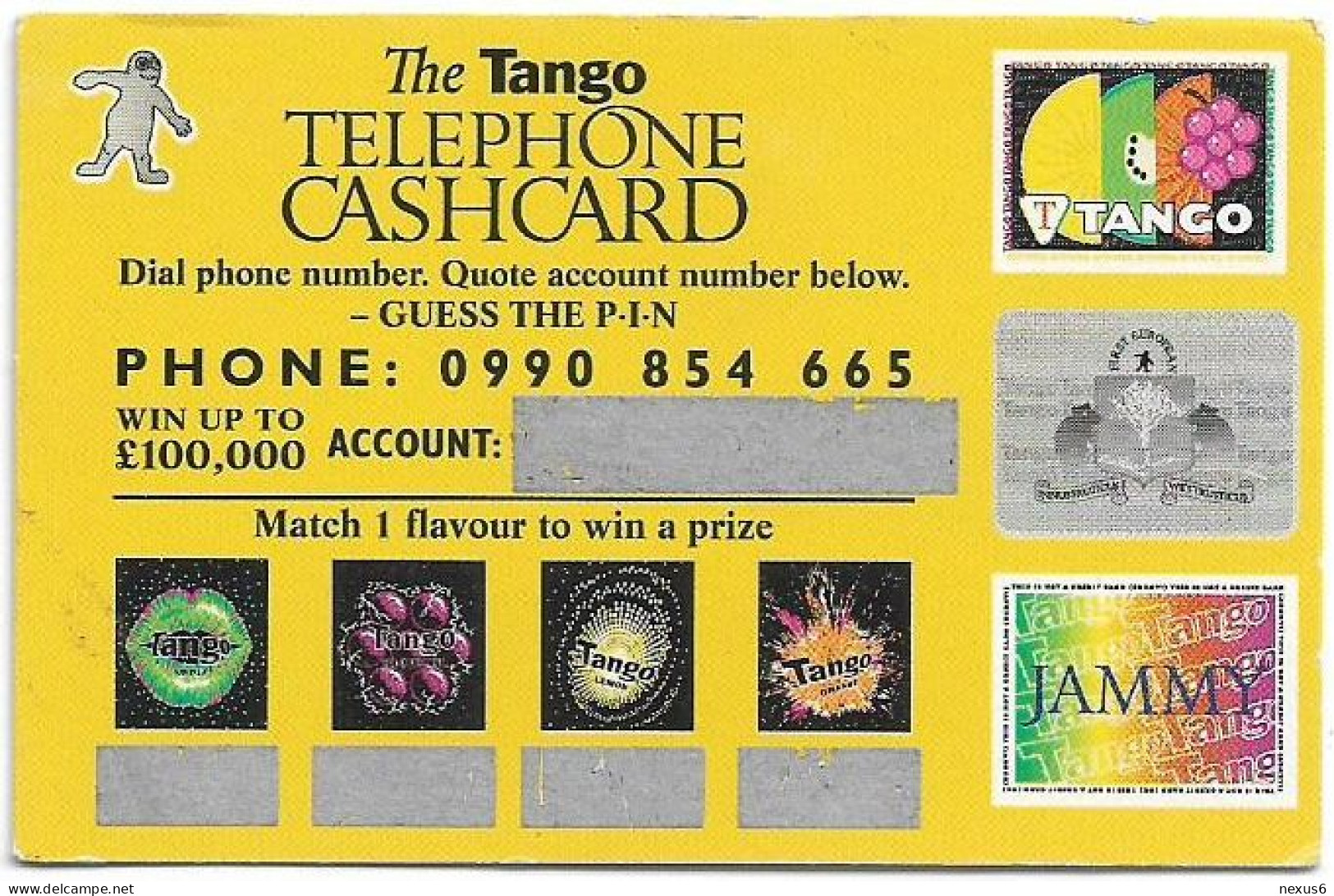 UK - The Tango Telephone Cashcard Win Prize - Emissions Entreprises