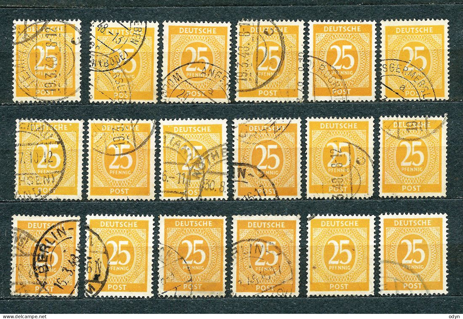 Germany, Allied Occup., 1946, lot of 243 stamps from set MiNr 911-937 - used