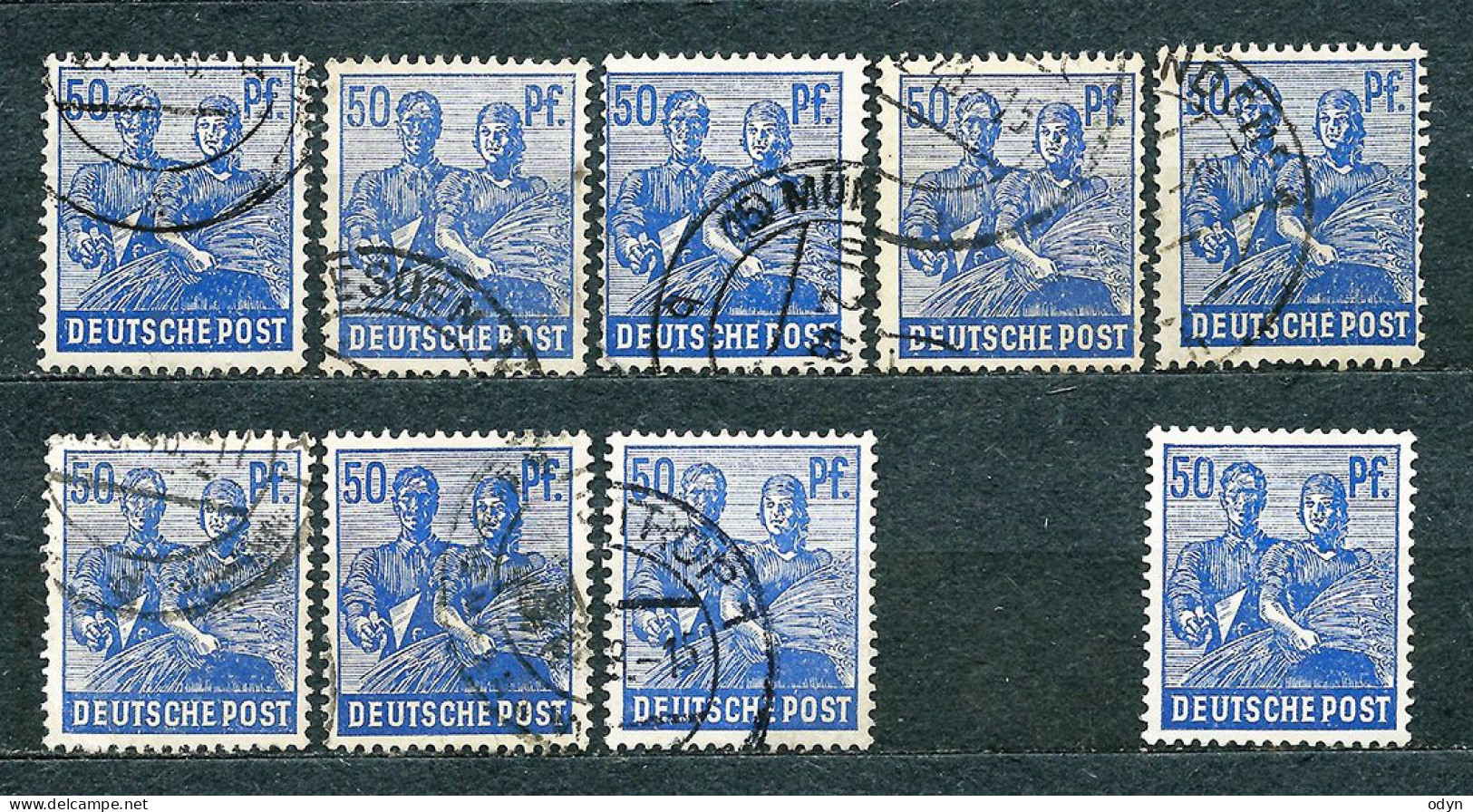 Germany, Allied Occup., 1947/48, lot of 229 stamps from set MiNr 943-962 - used