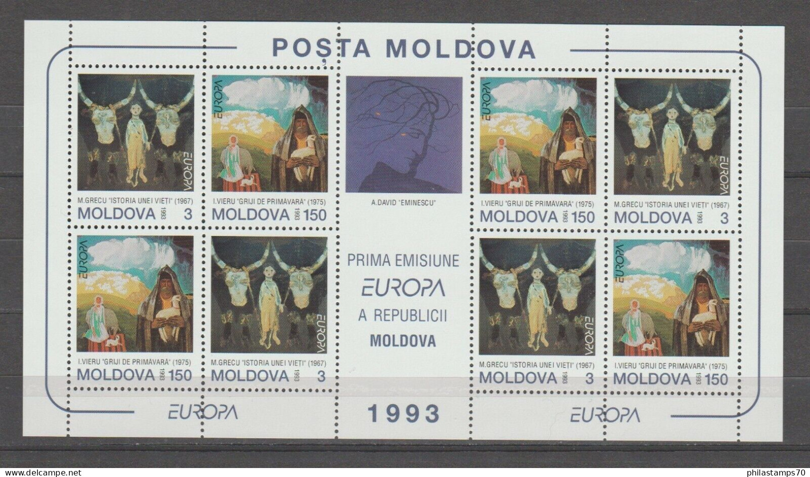 EUROPA CEPT 1993  MOLDAVIA   MINIFOGLI - SHEETS  SET COMPLETE MNH** - 1993