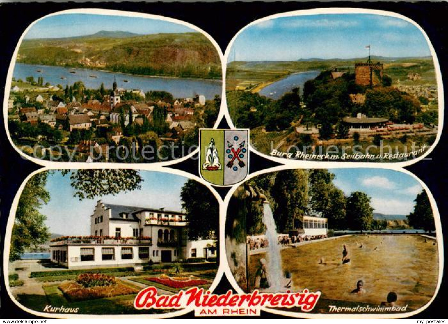 73670272 Bad Niederbreisig Panorama Burg Rheineck Mit Seilbahn Und Restaurant Ku - Bad Breisig