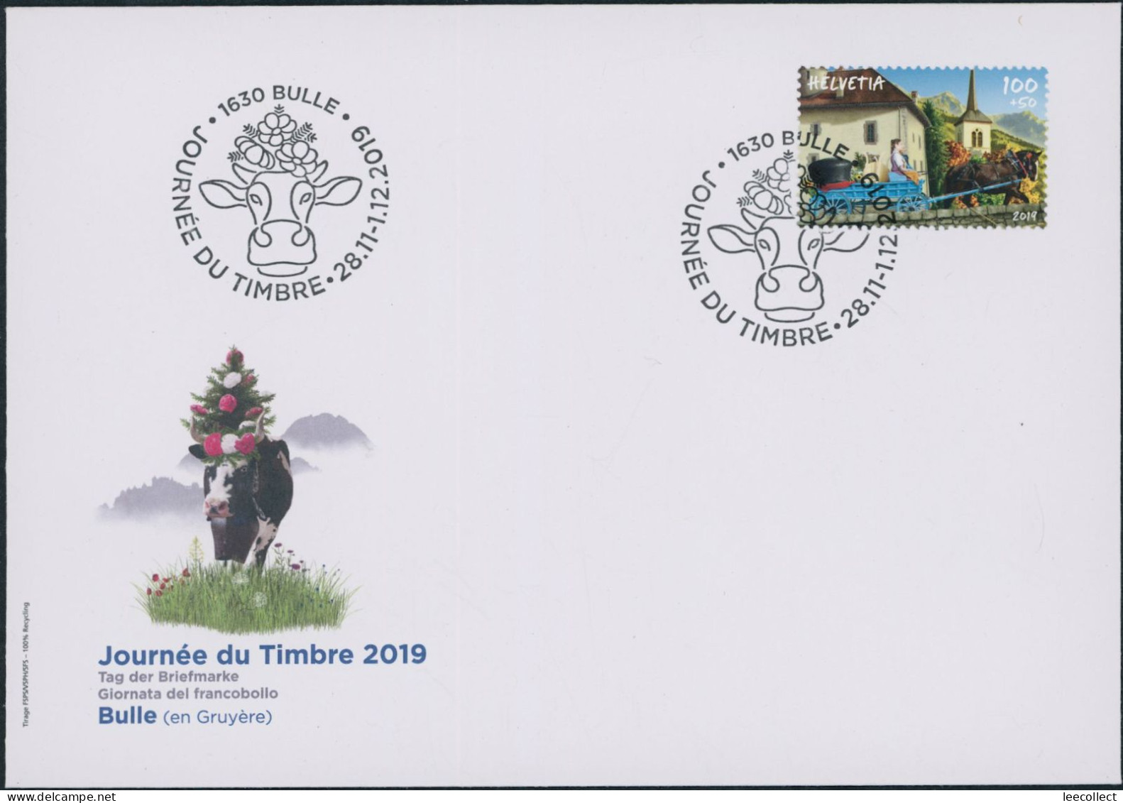 Suisse - 2019 - Tag Der Briefmarke • Bulle - Blockausschnitte - Brief - Sonderstempel - Brieven En Documenten