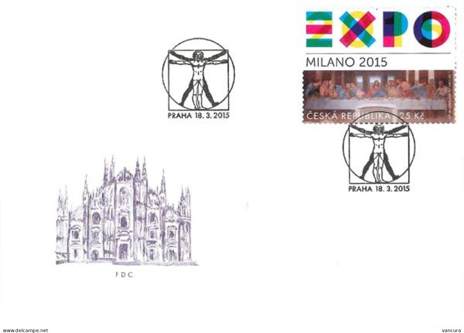 FDC 843 Czech Republic EXPO 2015 Last Supper By Leonardo Da Vinci - 2015 – Milan (Italie)