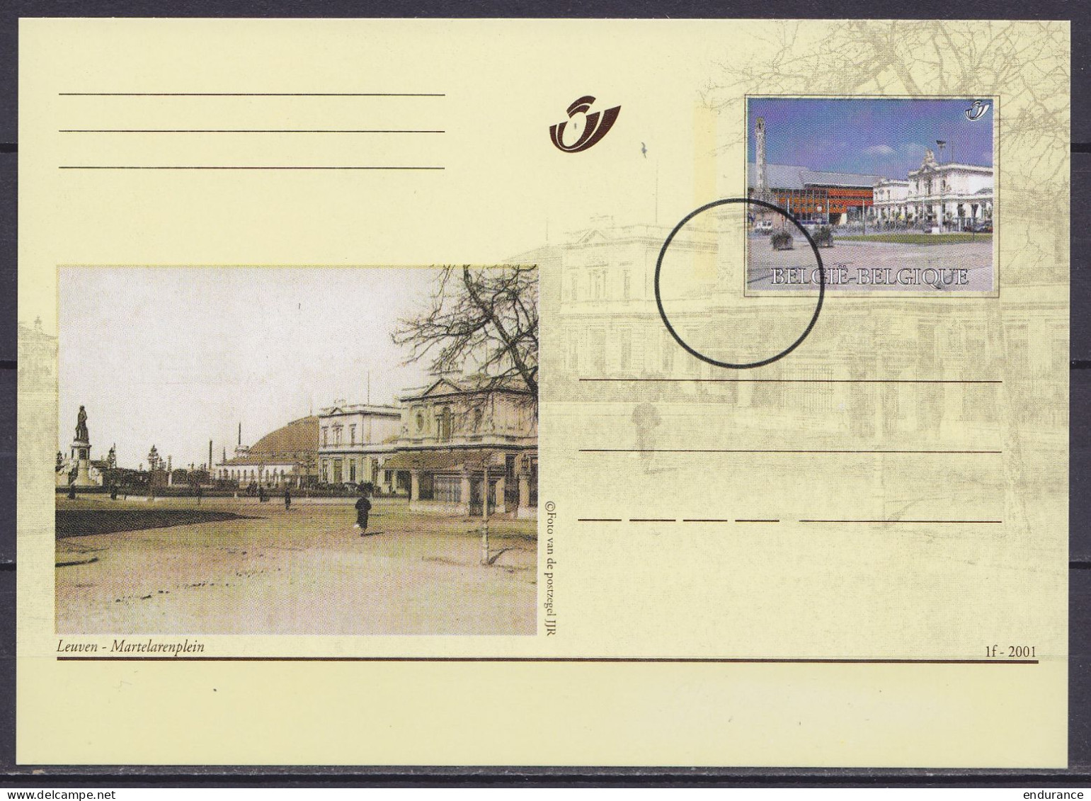 Carte Postale - BK91 Leuven Martelarenplein 2001 Oblit. SPECIMEN - Cartes Postales 1951-..