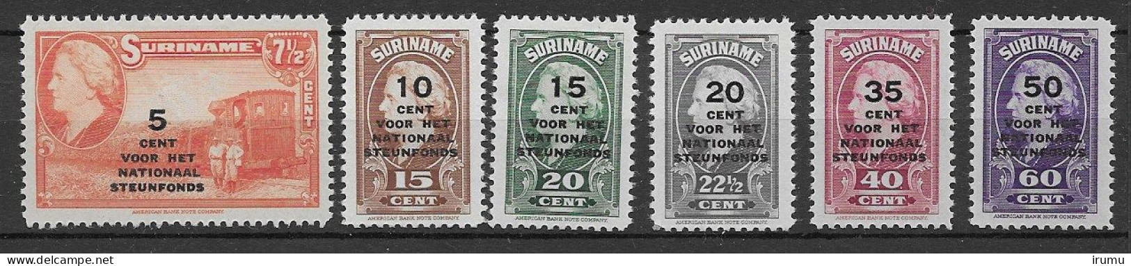 Suriname 1945, NVPH 214-19 MH, Kw 27 EUR (SN 2668) - Surinam ... - 1975
