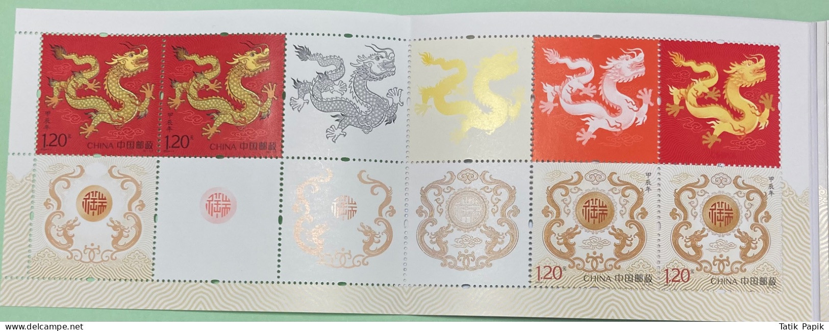 2024 Chine China Cina Booklet Année Lunaire Dragon Lunar New Year MNH Luxury Blister - Neufs