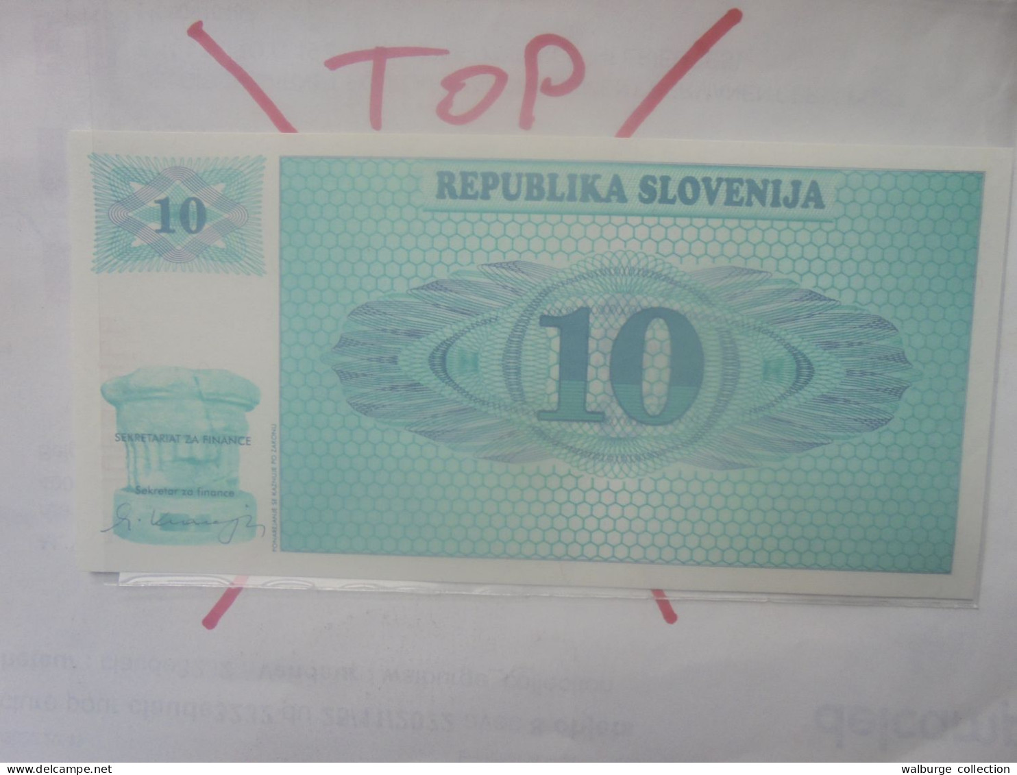 +++VZOREC+++ECHANTILLON+++SLOVENIE 10 TOLARJEV 1990 Neuf (B.33) - Slovenia