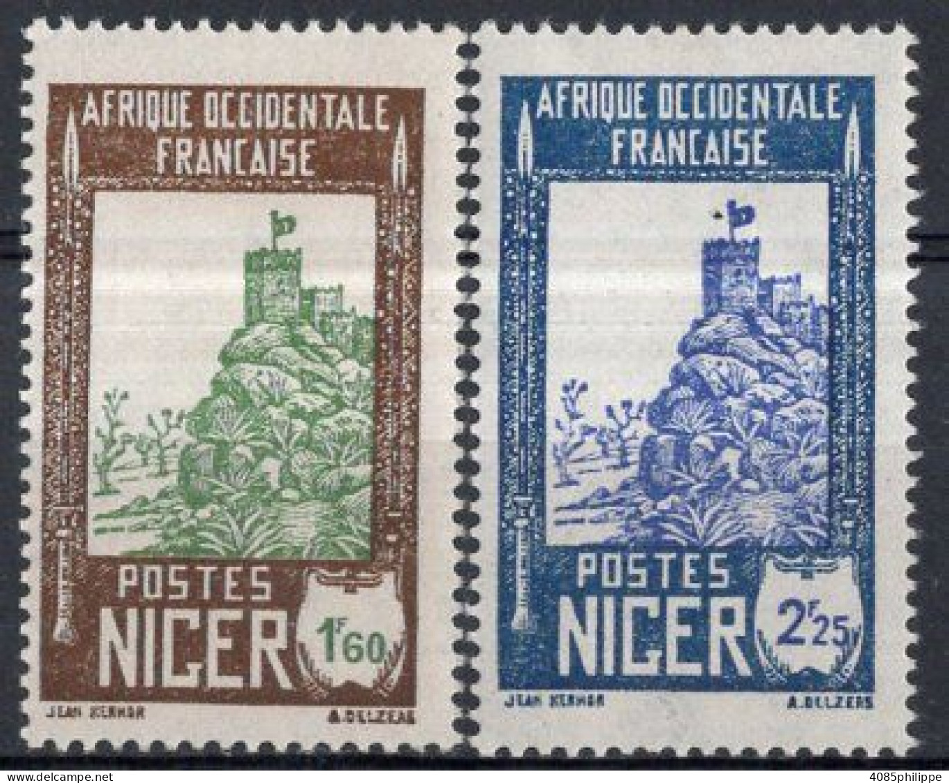 NIGER Timbres-poste N°83* & 84* Neufs Charnières Cote : 3€25 - Unused Stamps