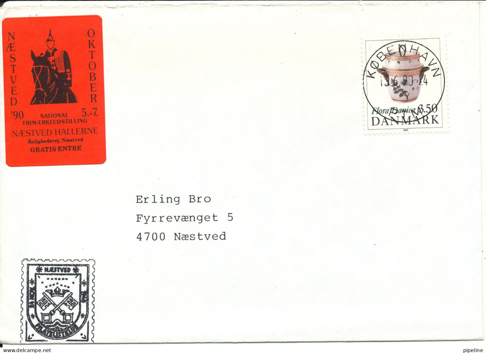 Denmark Cover Copenhagen 13-6-1990 Single Franked Perfect SUN CANCEL - Covers & Documents