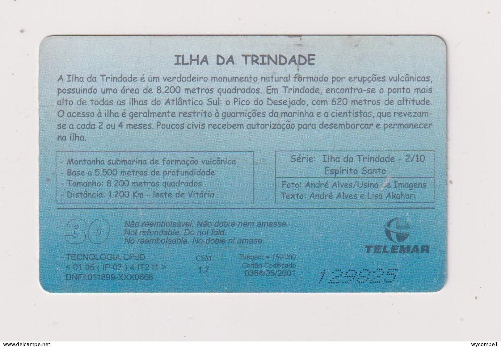 BRASIL -  Trinidade Island Inductive  Phonecard - Brazil