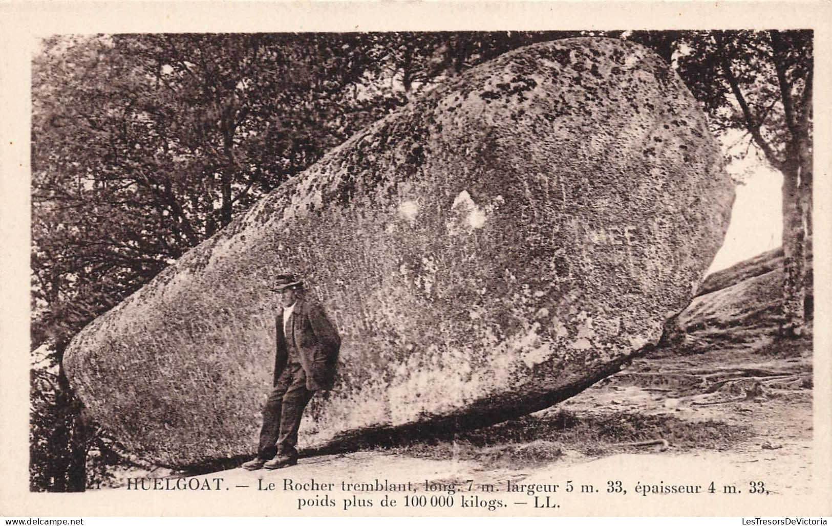 FRANCE - Huelgoat - Le Rocher Tremblant - Long 7 M - Largeur 5 M 33 - épaisseur 4 M 33 - Carte Postale Ancienne - Huelgoat