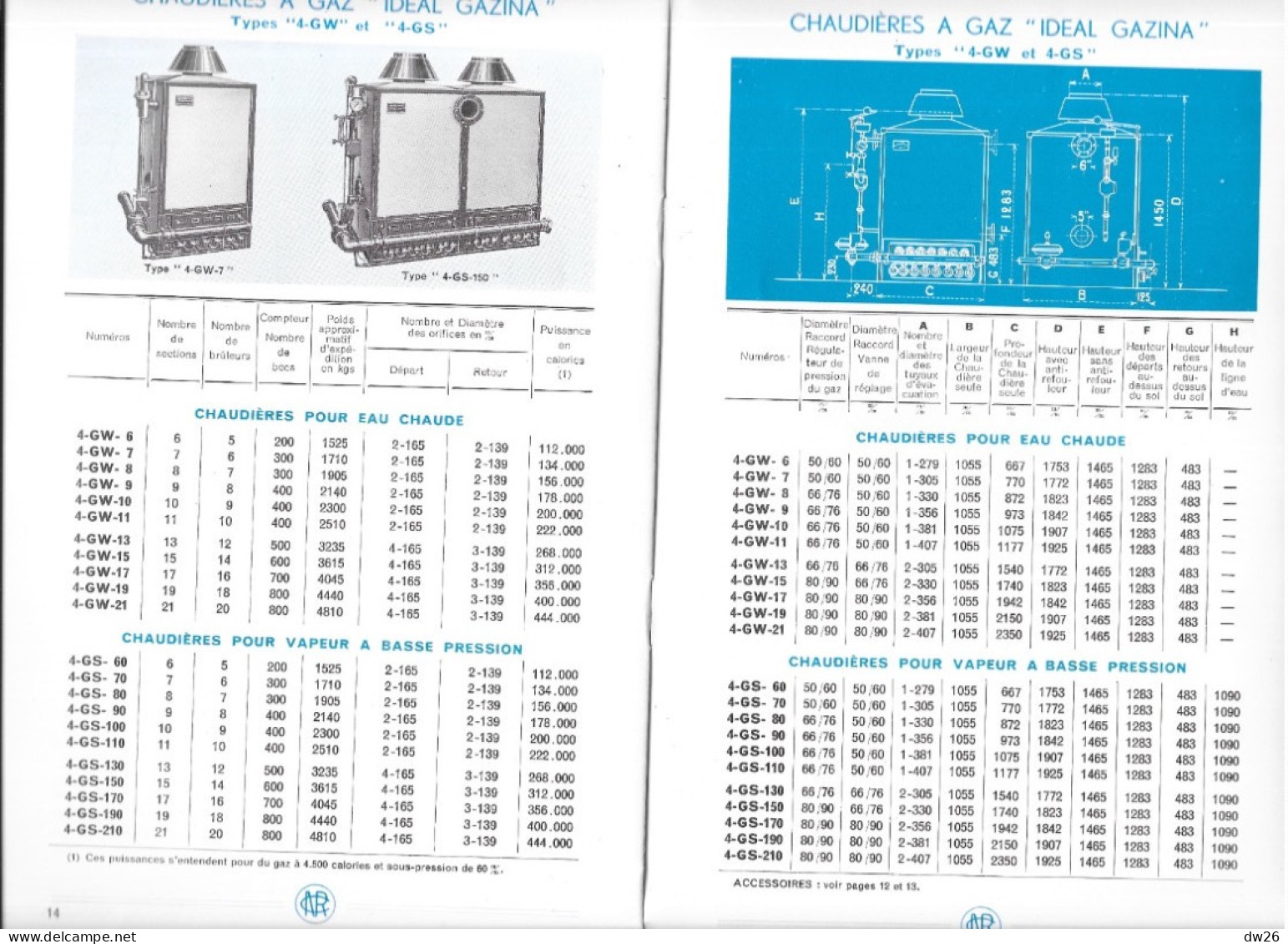 Document Commercial - Livret Chaudières à Gaz Idéal Gazina (Compagnie Nationale Des Radiateurs, Paris) - Electricité & Gaz