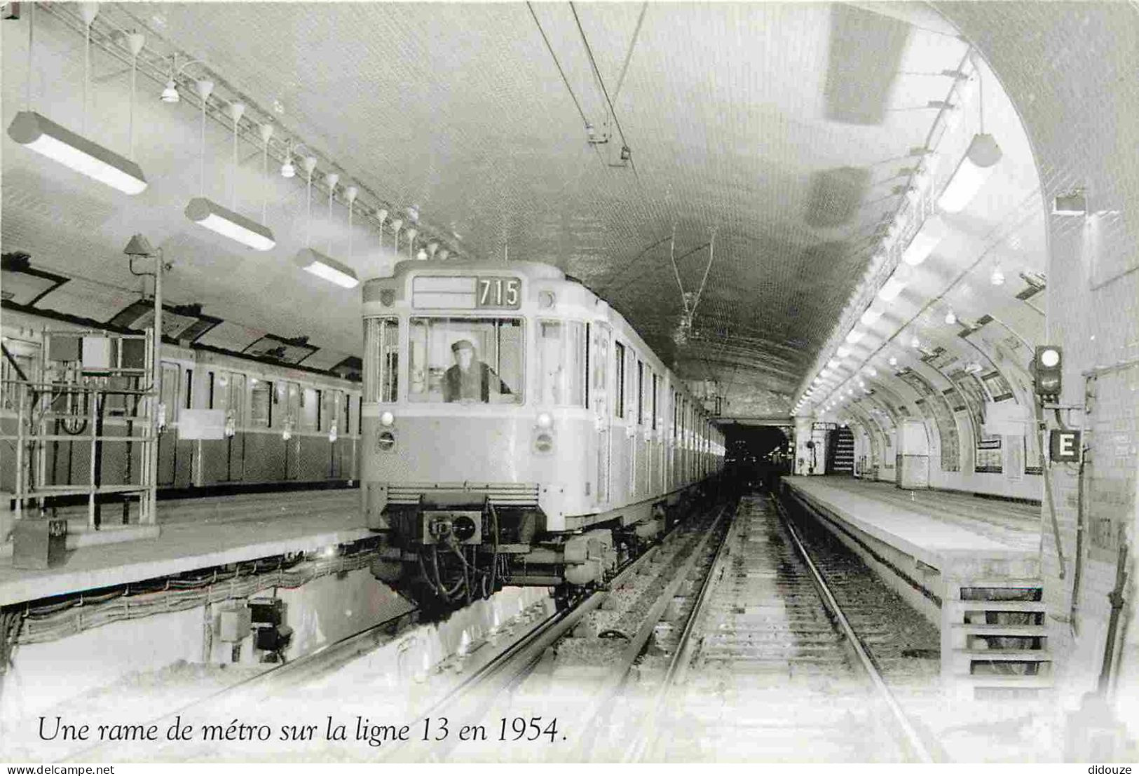 Trains - Métro - Une Rame De Métro Sur La Ligne 13 En 1954 - CPM - Voir Scans Recto-Verso - Métro