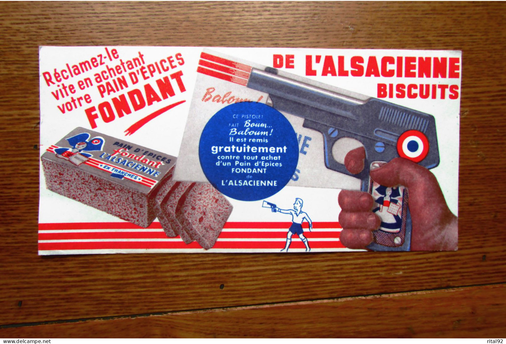 Buvard "Biscuits Fondant L'ALSACIENNE" Pistolet Boum Baboum ... - Koek & Snoep