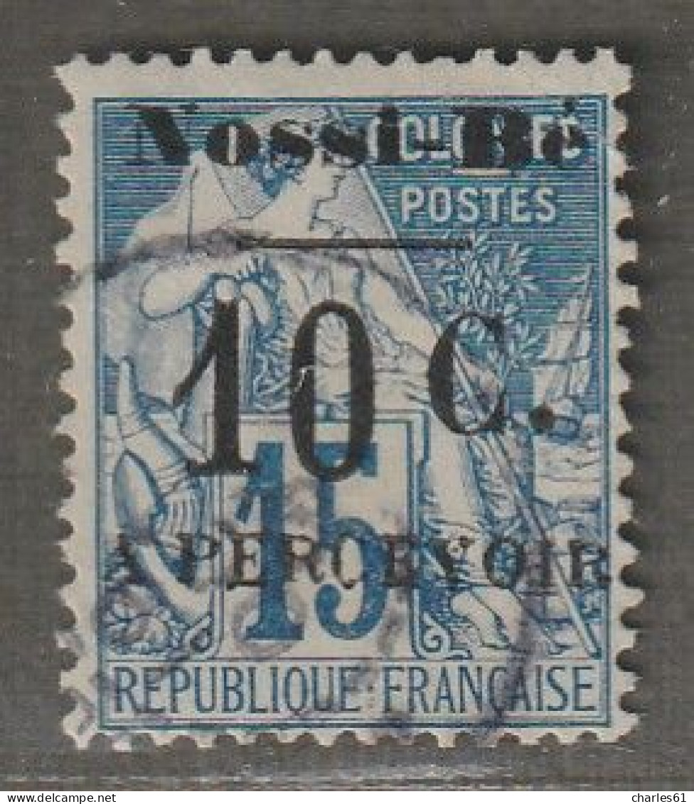 NOSSI-BE - TAXE - N°8 Obl (1891) 10c Sur 15c Bleu - Signé - - Gebraucht