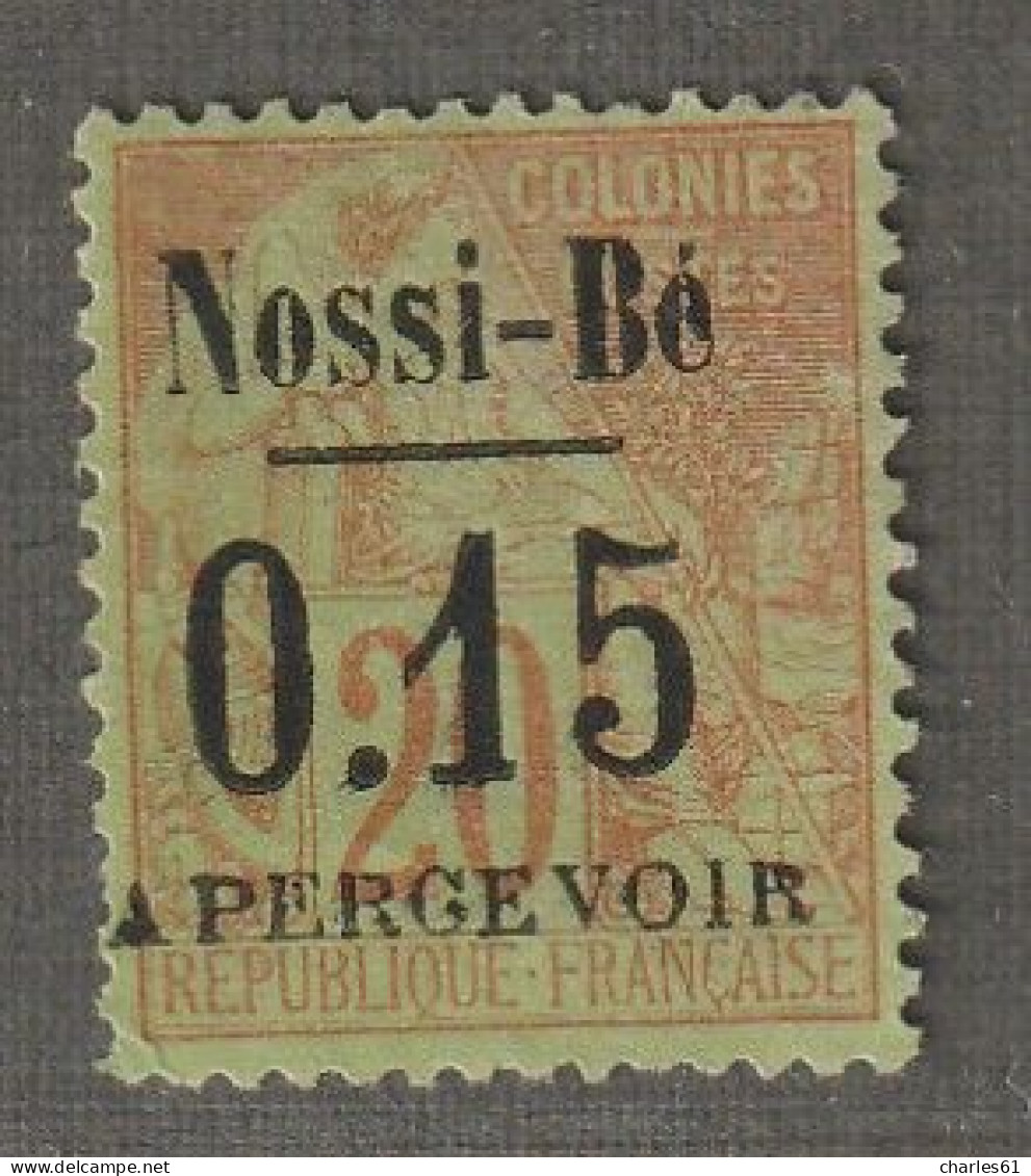 NOSSI-BE - TAXE - N°16 Nsg (1891) 15c Sur 20c Brique - Unused Stamps