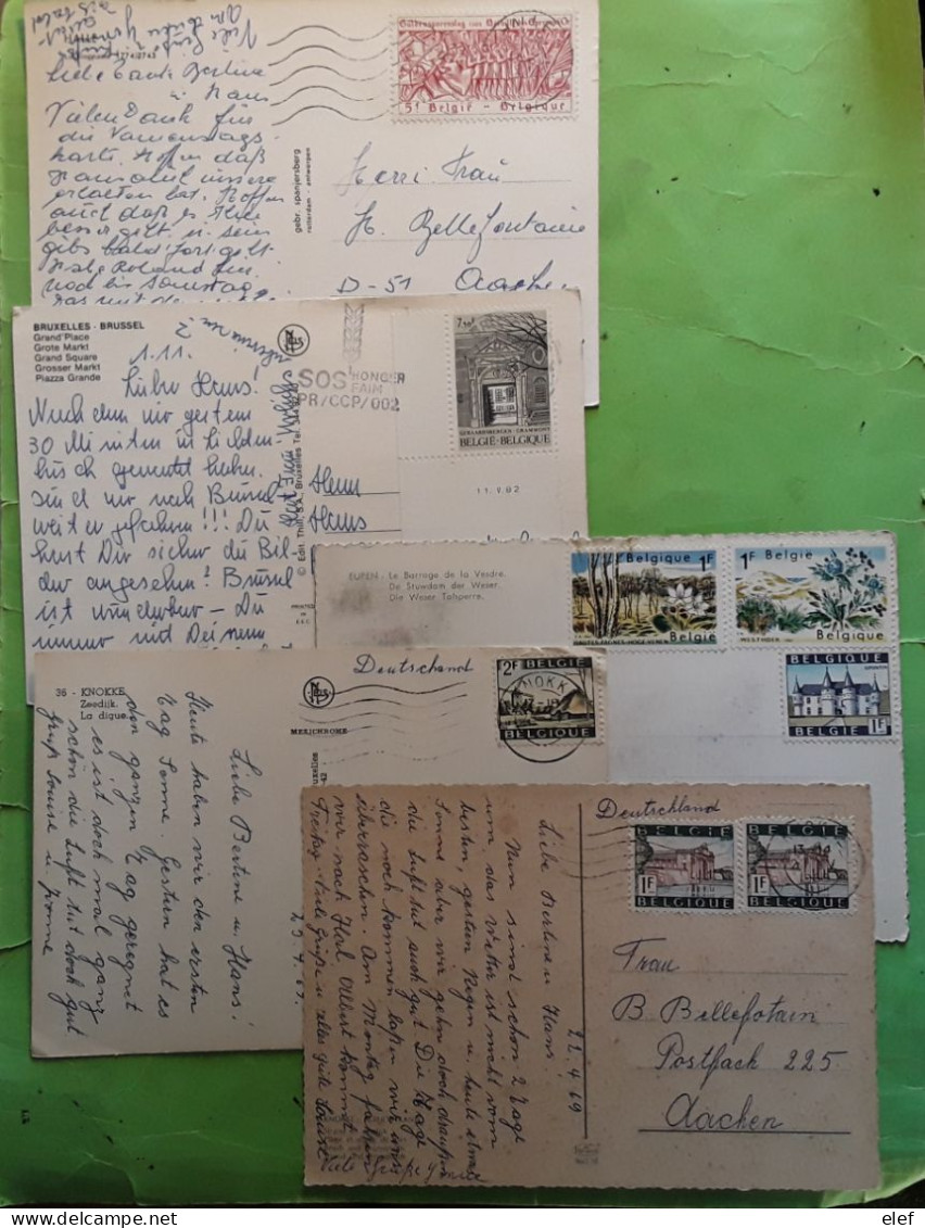 BELGIQUE ,  Lot De 11 Lettres Ou Cartes Avec Affranchissement Divers , TB - Briefe U. Dokumente