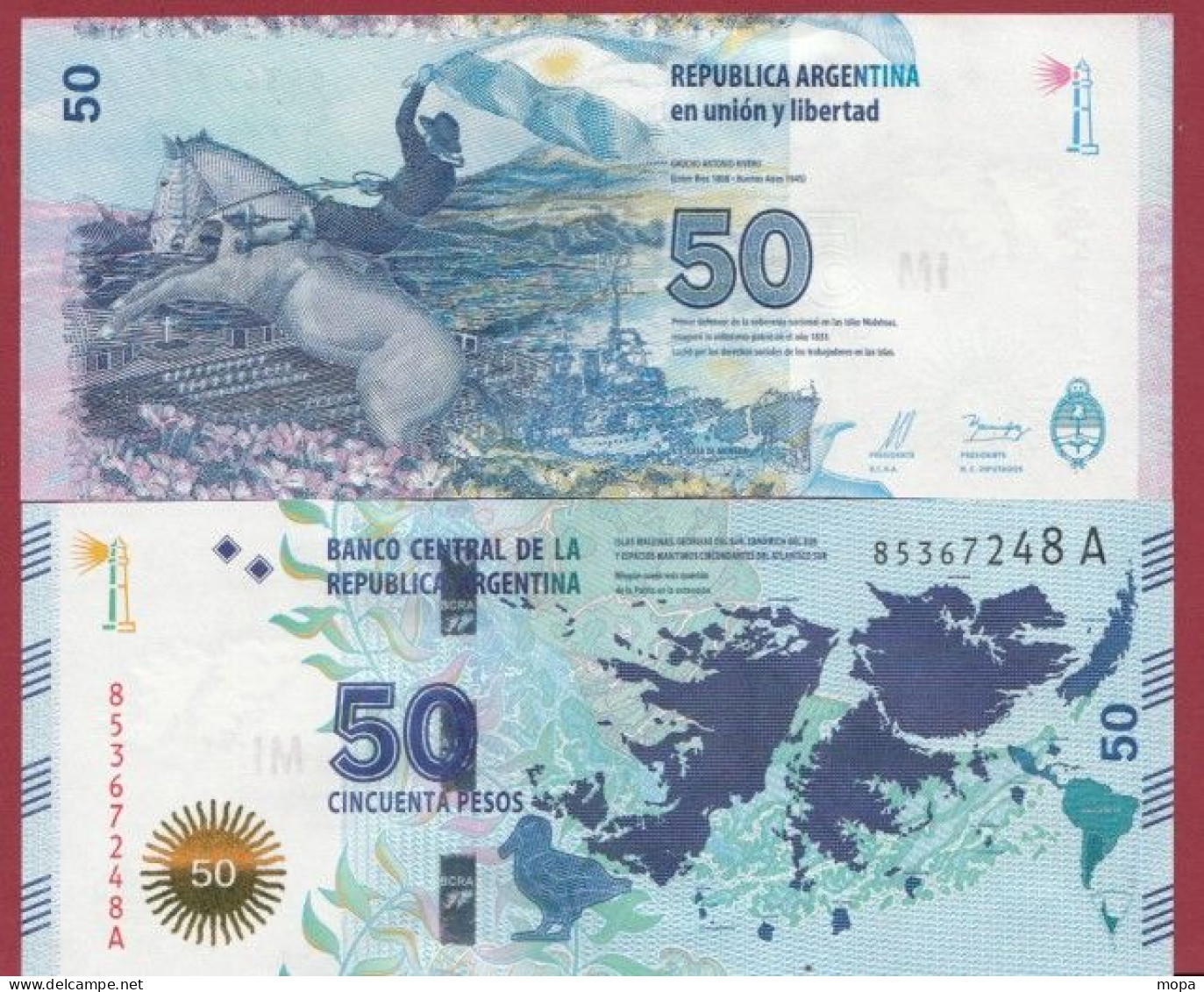 Argentine-- 50 Pesos --2015   ---UNC --(389) - Argentine