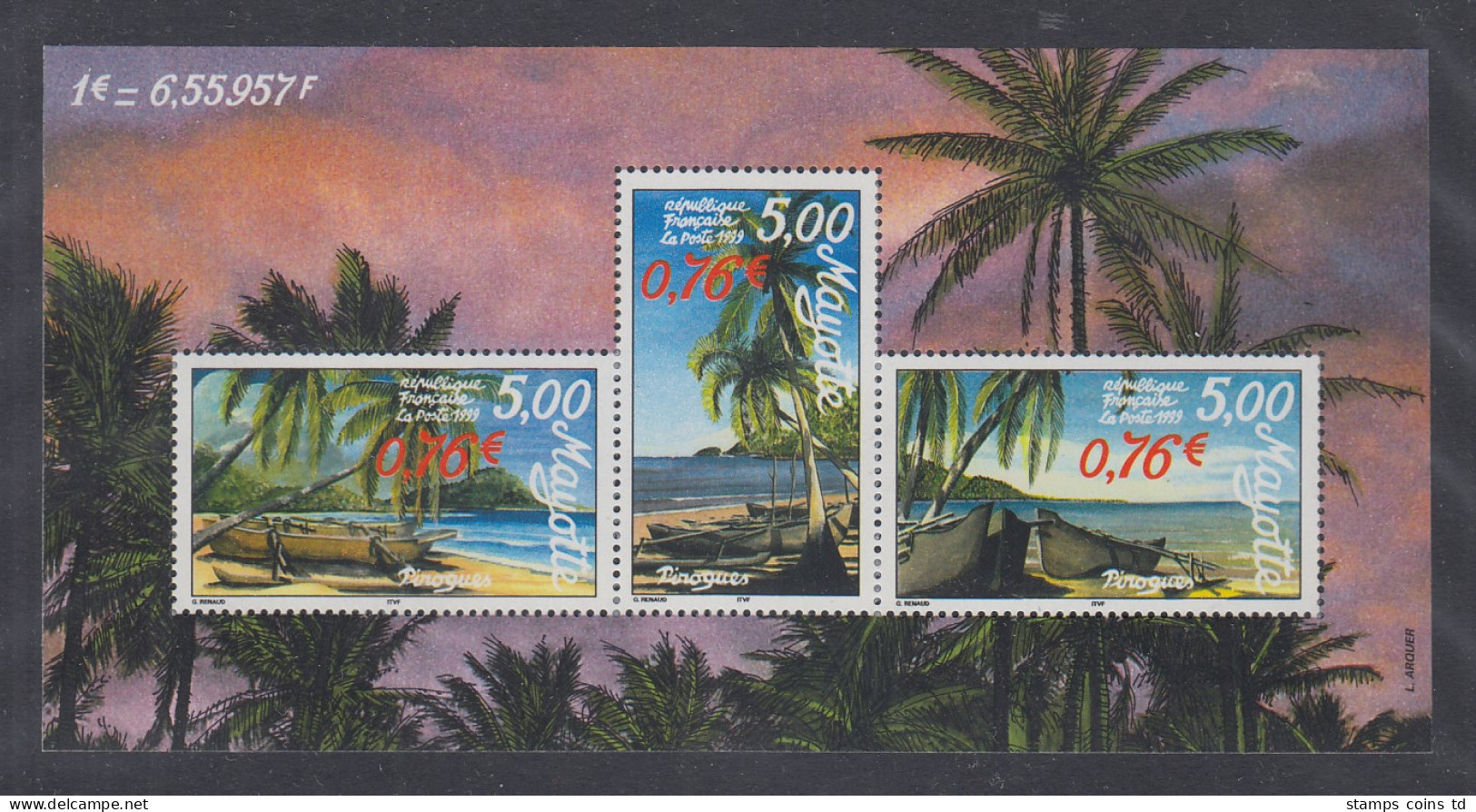 Mayotte 1999 Palmen Mi.-Nr. Block 2 Postfrisch ** - Other & Unclassified