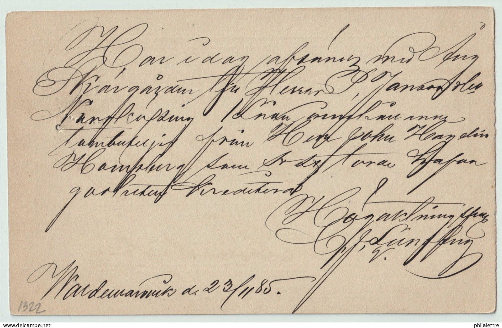 SUÈDE / SWEDEN - 1885 - "WALDEMARSVIK" CDS On 5ö Postal Card Mi.P6.I Addressed To Söderköping - Cartas & Documentos