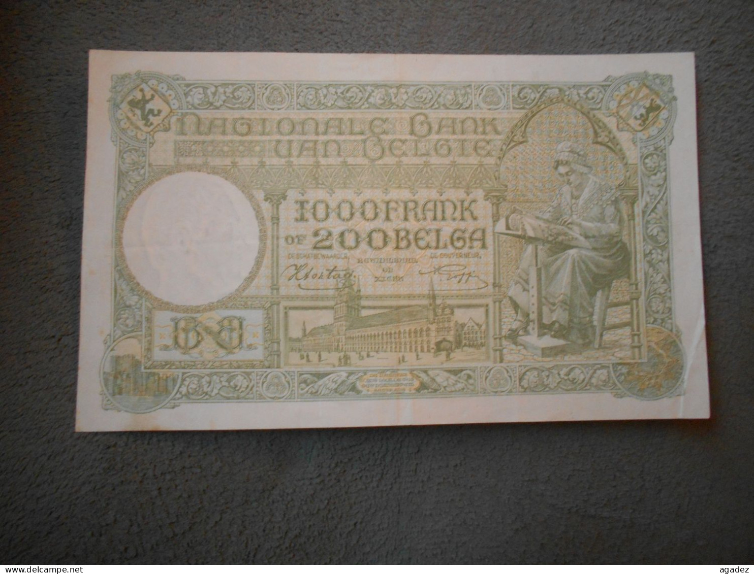 Ancien Billet De Banque Belgique 1943 1000 Francs - 1000 Francos & 1000 Francos-200 Belgas