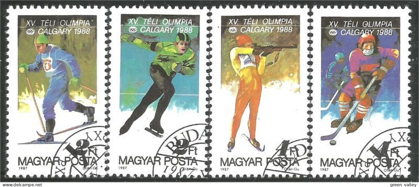 494 Hongrie Jeux Calgary 1988 Winter Games Ski Biathlon Patinage Skating Hockey Bobsled Skiing (HON-173a) - Gebraucht