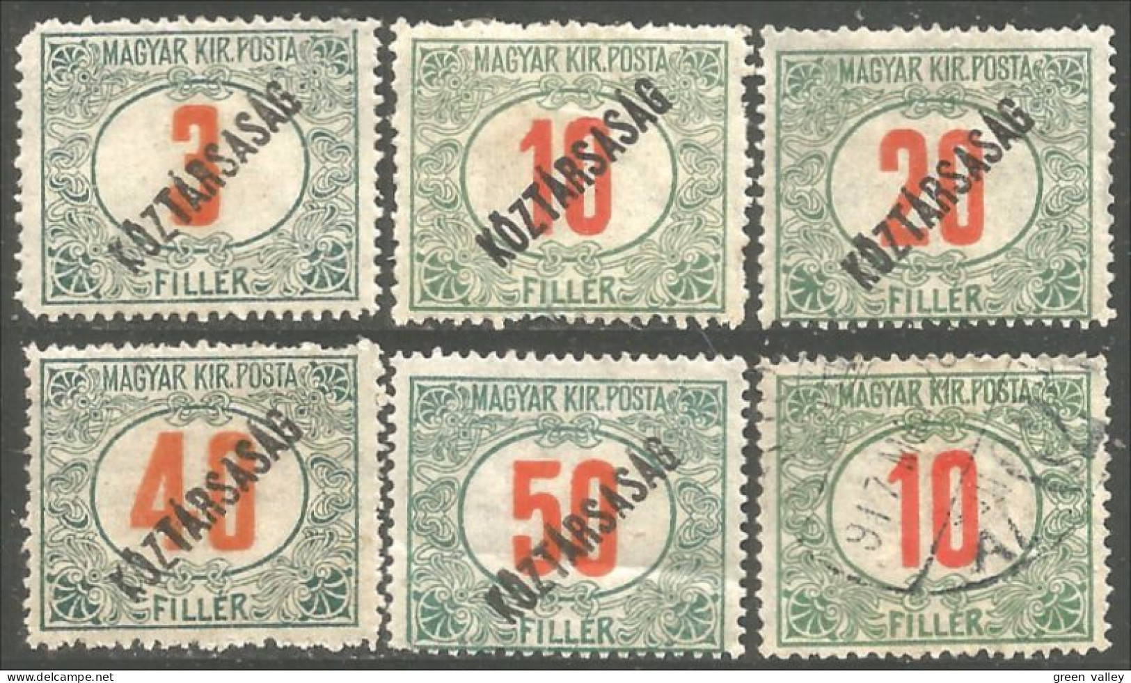 494 Hongrie 1918 Taxe Postage Due 5 Differents (5 MH * Neuf) (HON-140) - Strafport