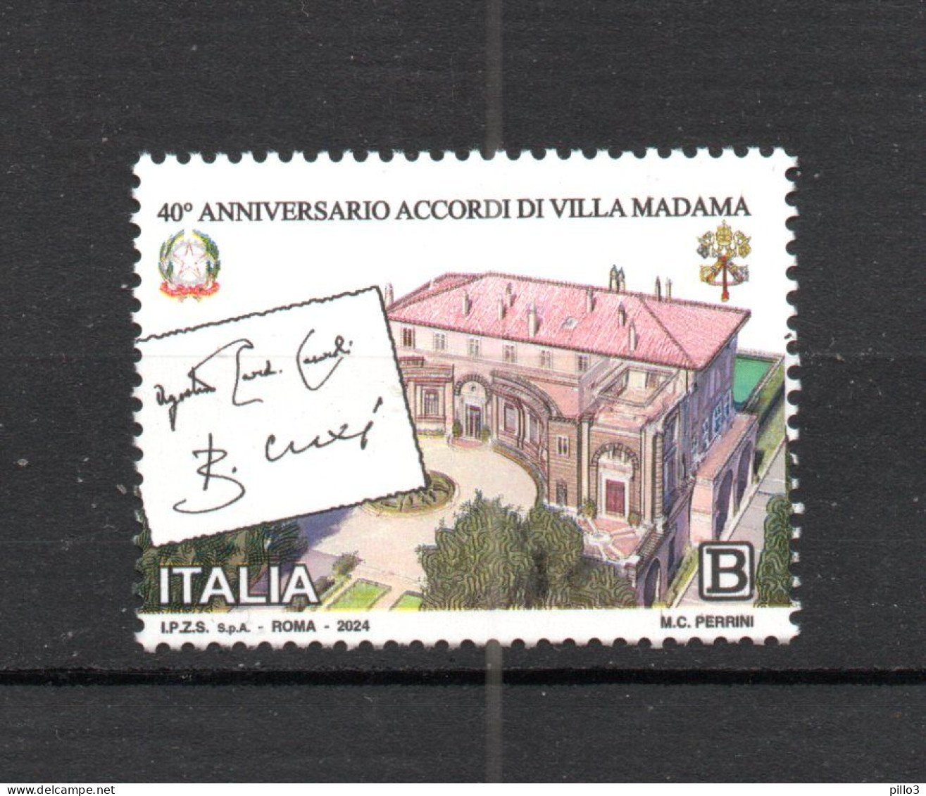 ITALIA :  40°Anniversario Degli  Accordi Di Villa Madama - 1 Val. MNH** Del  13.02.2024 - 2021-...:  Nuovi