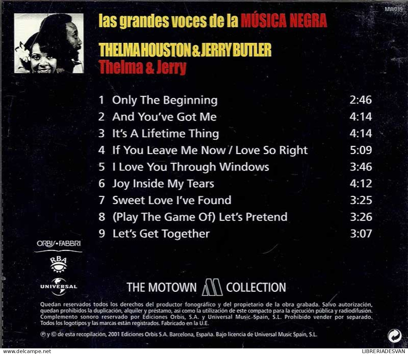 Las Grandes Voces De La Música Negra. Thelma Houston & Jerry Butler - Thelma & Jerry. CD - Jazz