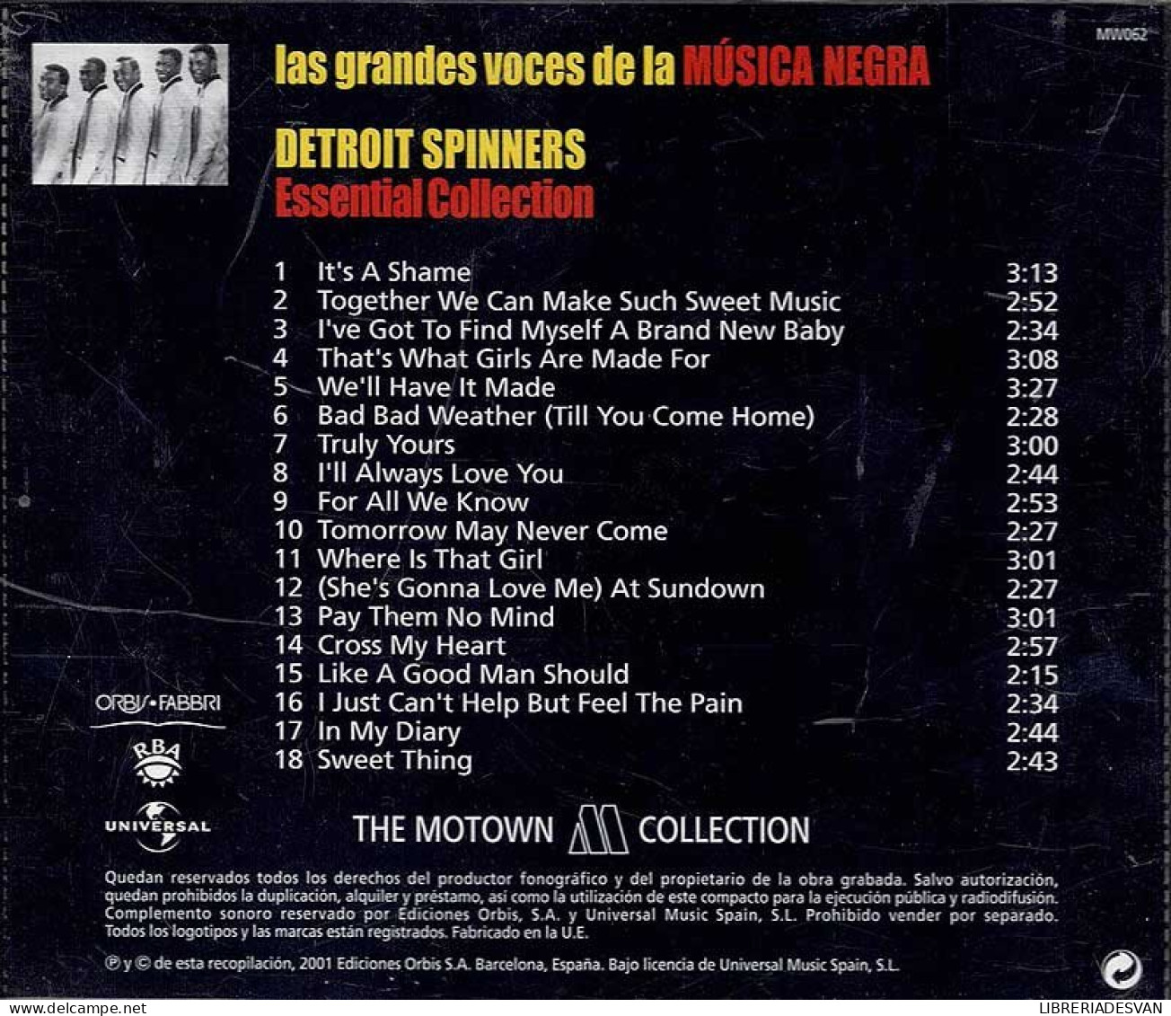 Las Grandes Voces De La Música Negra. Detroit Spinners - Essential Collection. CD - Jazz