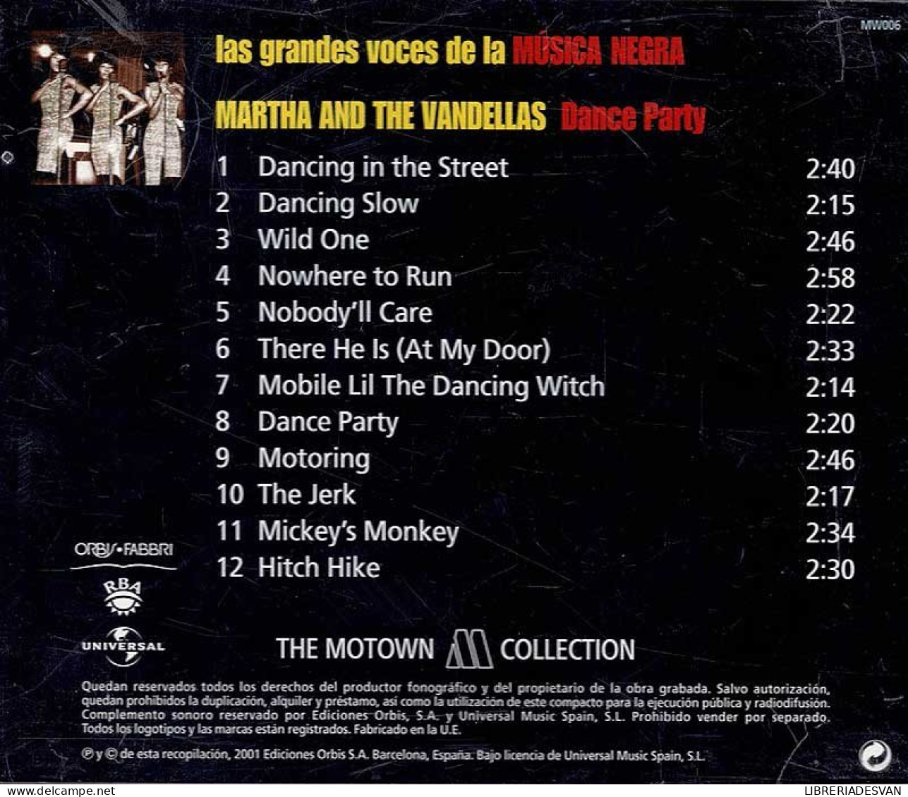 Las Grandes Voces De La Música Negra. Martha And The Vandellas - Dance Party. CD - Jazz