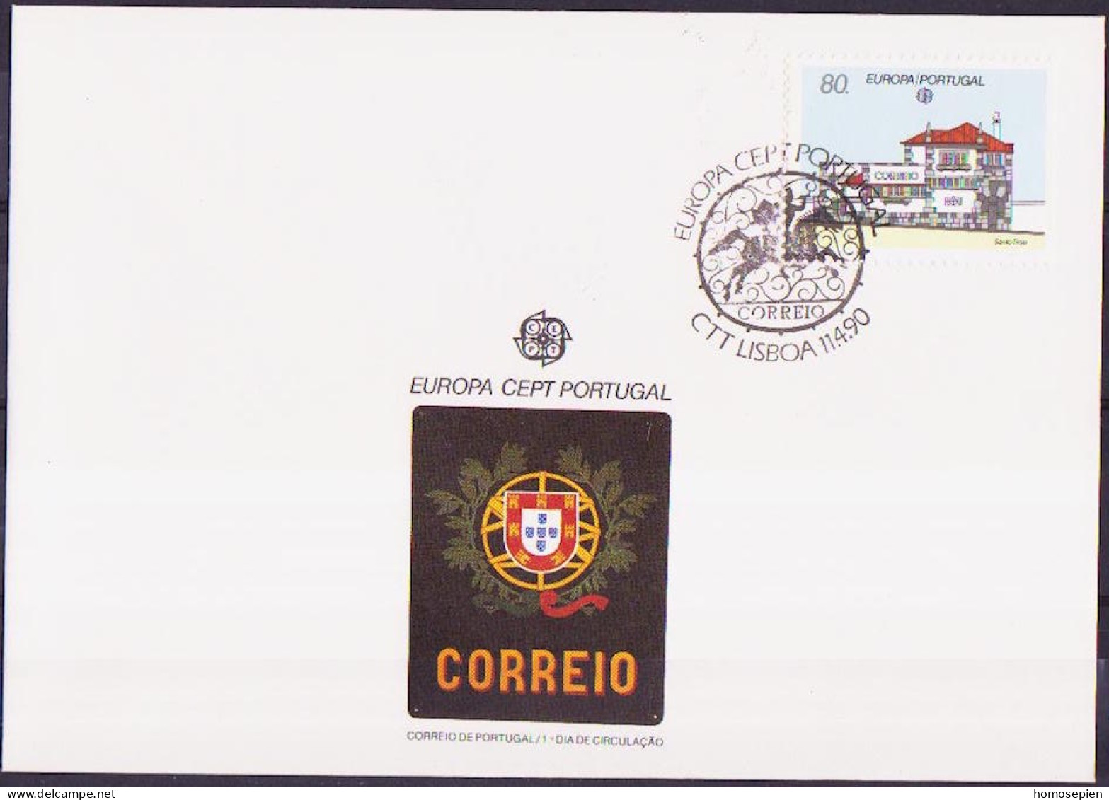 Europa CEPT 1990 Portugal FDC1 Y&T N°1800 - Michel N°1822 - 80e EUROPA - 1990
