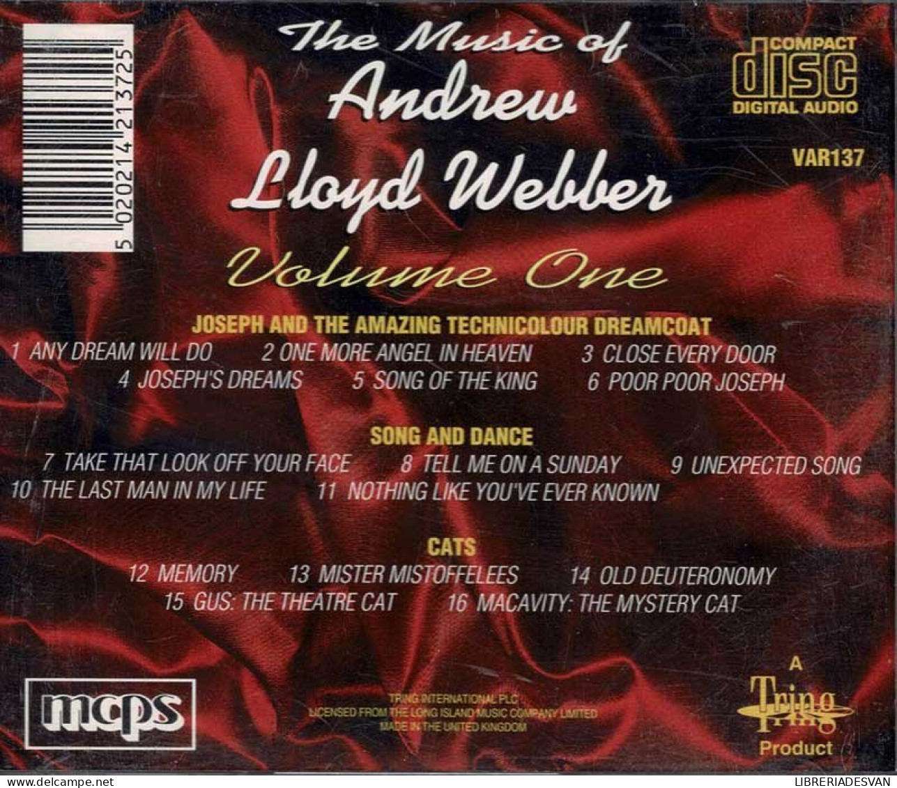 Andrew Lloyd Webber - The Music Of Andrew Lloyd Webber Volume One. CD - Musica Di Film