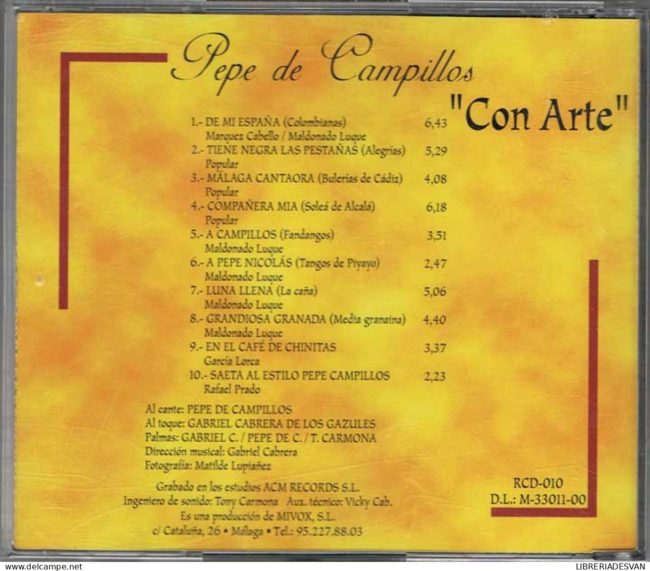 Pepe De Campillos - Con Arte - CD ACM 2000 - Sonstige - Spanische Musik