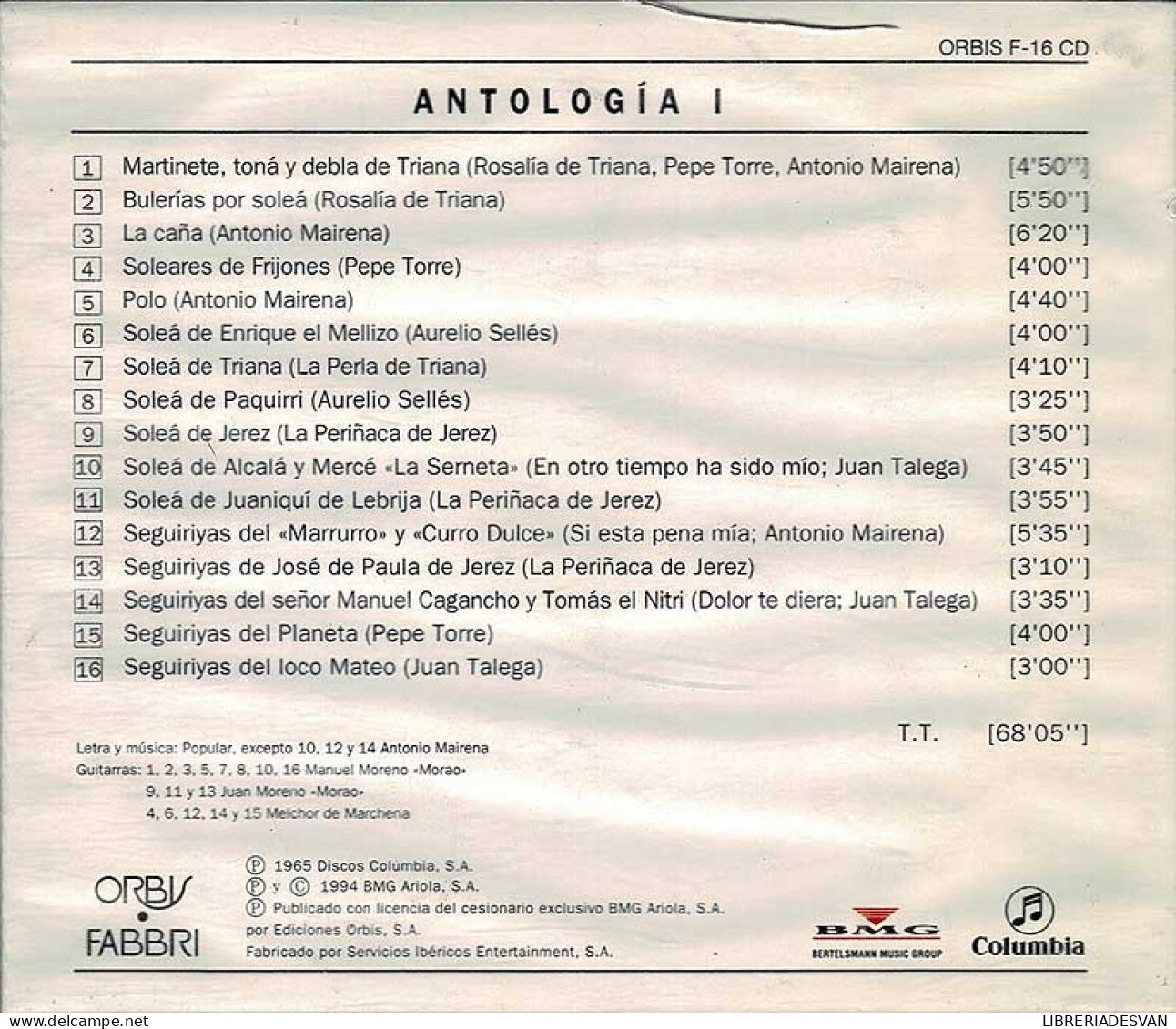 Arte Flamenco - Antología I. CD - Sonstige - Spanische Musik