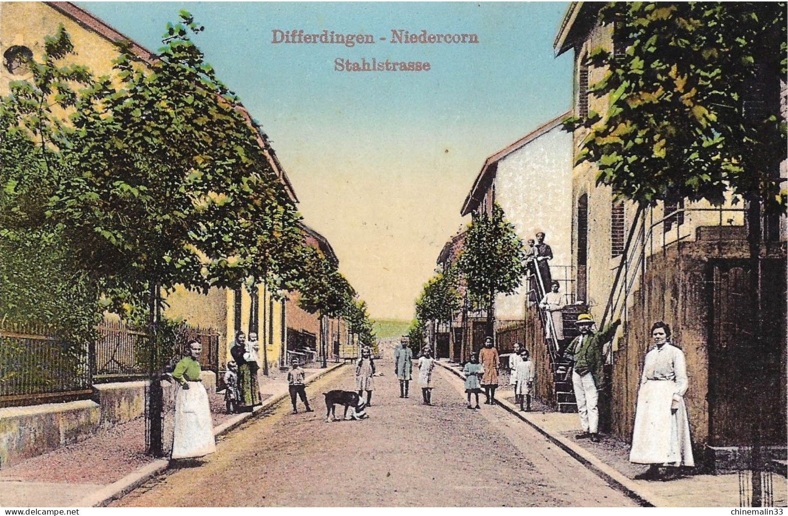 LUXEMBOURG DIFFERDINGEN NIEDERCORN STAHLSTRASSE TRÈS BELLE  ANIMATION  9X14 REIMPRESSION DE CARTES ANCIENNES - Differdange