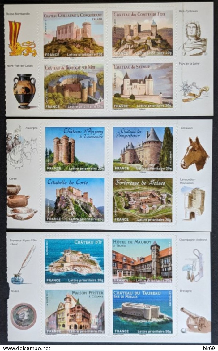 714 à 725 TP Du Carnet Châteaux Sous Faciale 17.16€ - Neufs