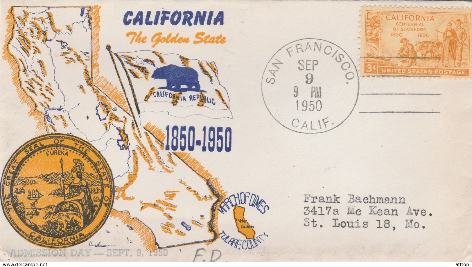 United States 1950 FDC Mailed - 1941-1950