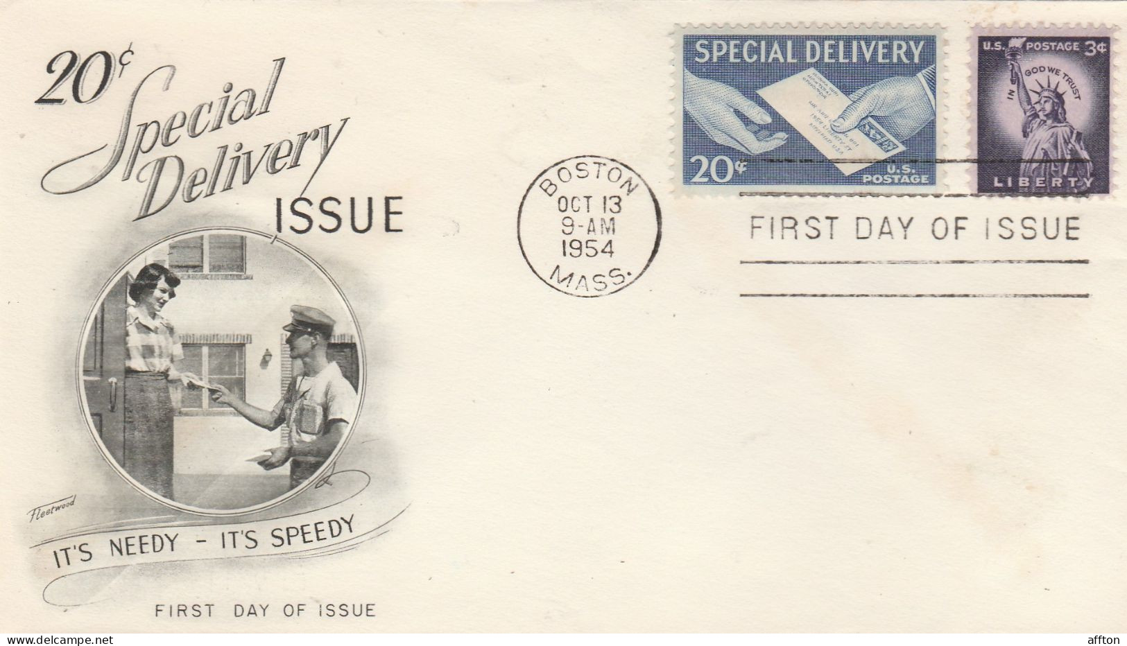 United States 1954 FDC - 1951-1960