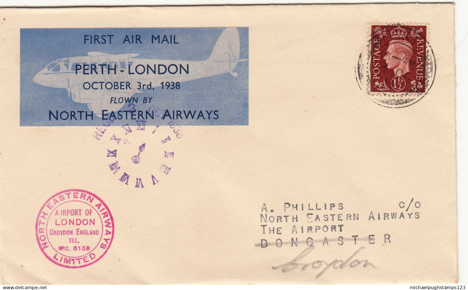 G.B. / Internal Airmails / North Eastern Airlines - Non Classés