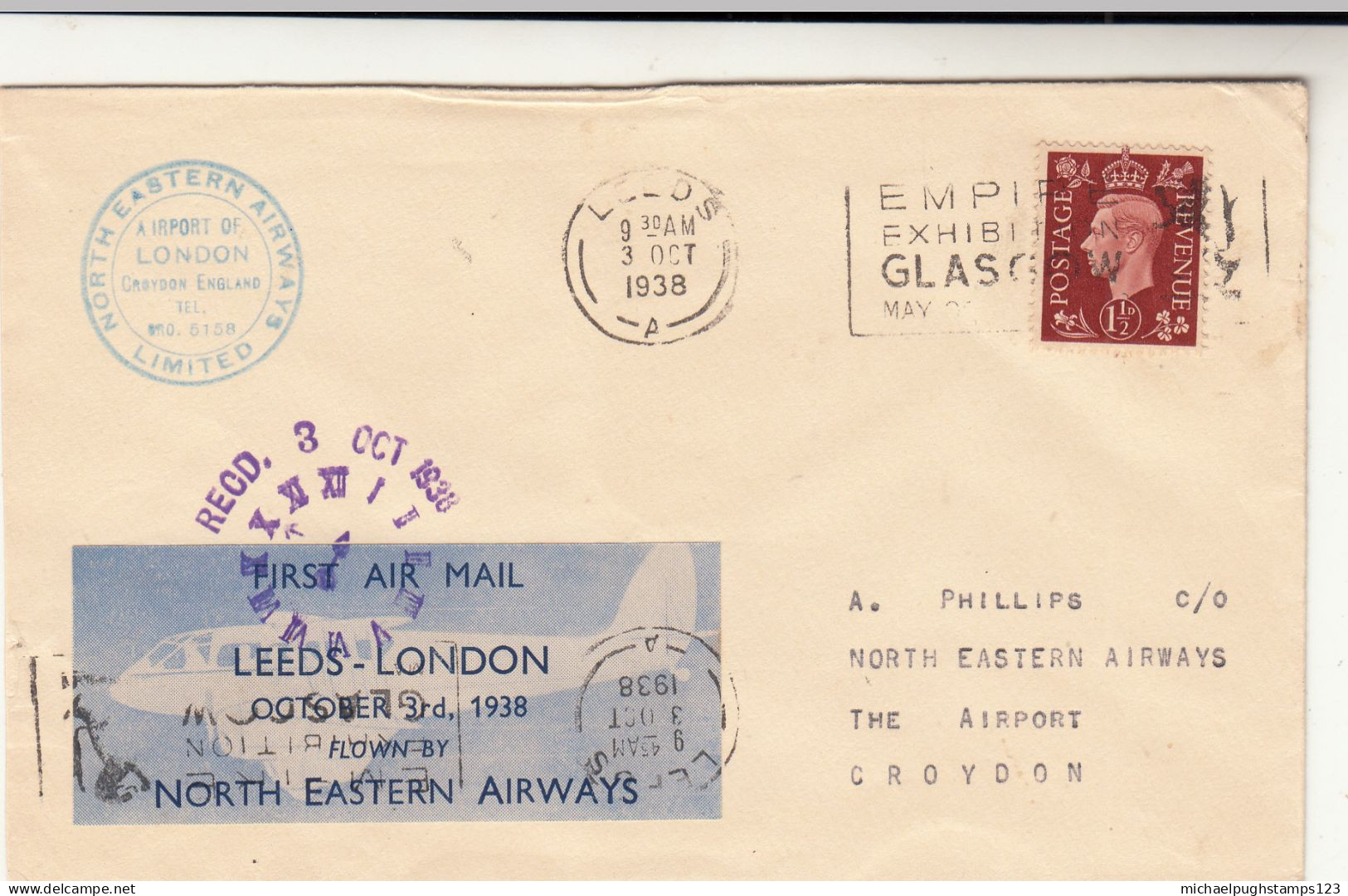 G.B. / Internal Airmails / North Eastern Airlines - Non Classés