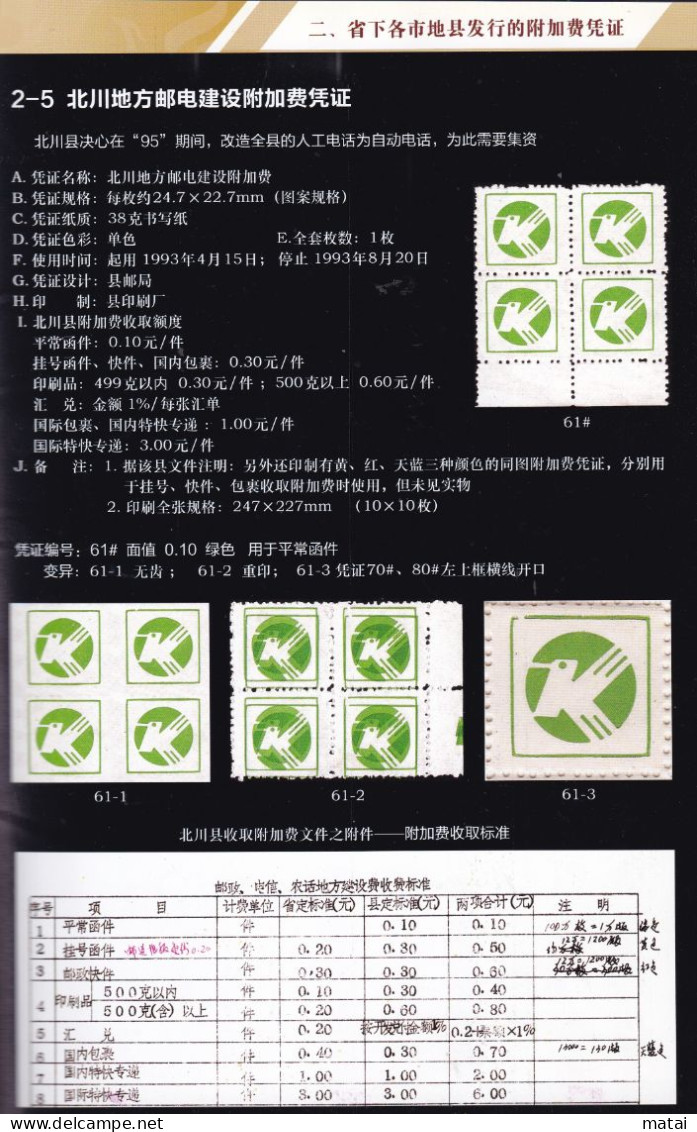 CHINA CHINE  SICHUAN BEICHUAN 622700   ADDED CHARGE LABEL (ACL)  X 4  VARIETY - Other & Unclassified